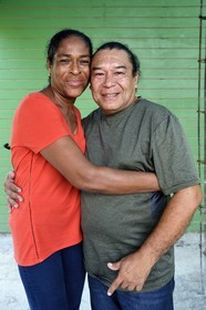 Caribbean, Dominica Island, Kalinago Territory only Native American reserve in the Antilles archipelago, Touna Auté village, the former Kalinago chief Irvince Auguiste and his wife Louisette