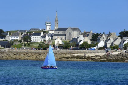 France, Finistère (29), Ile-de-Batz, Porz Kernok, église Notre Dame du Bon Secours