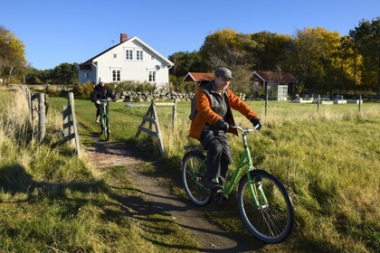 Sweden, Västra Götaland, Koster Islands, Sydkoster, discovery of the island by bicycle