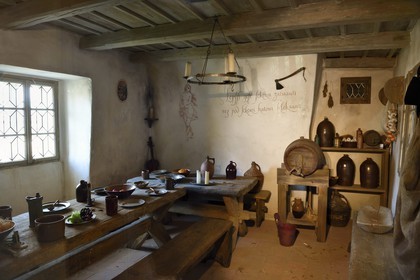 République Tchèque, Prague, Hradcany (quartier du château), la ruelle d'or, reconstitution de la buvette et taverne (Renaissance)