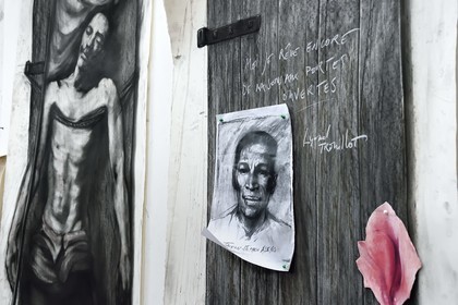 France, Ivry sur Seine, the artist Ernest Pignon-Ernest in his studio