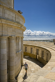 France, Gironde, Verdon sur Mer, lighthouse of Cordouan, listed as World Heritage by UNESCO, the crowning around the lighthouse tower which houses the living quarters