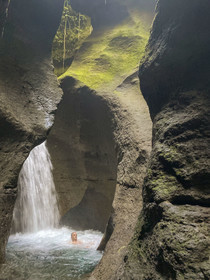 Caribbean, Dominica Island, Castle Bruce, Morne Trois Pitons National Park listed as World heritage by UNESCO, the Gorges du Titou at the start of the path leading to the Desolation Valley and to Boiling Lake