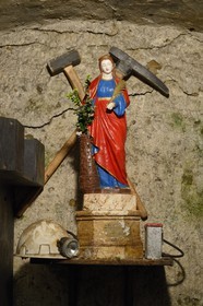 France, Moselle, Fensch Valley, Neufchef, old iron mine of Hayange, Saint Barbara protector of the miners