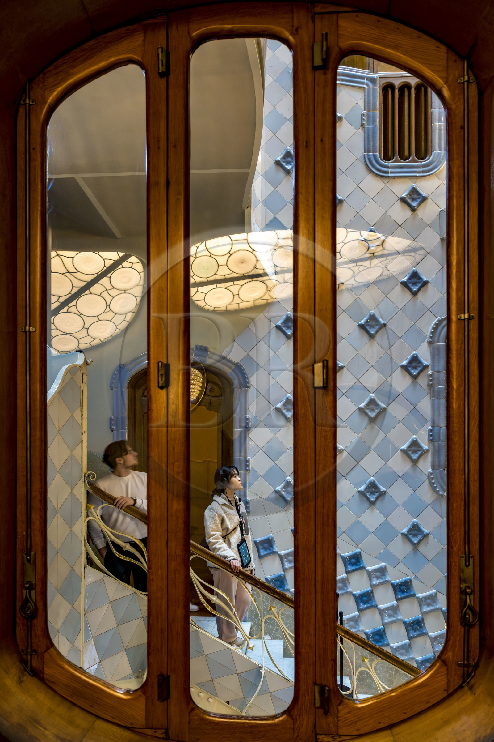 Espagne, Catalogne, Barcelone, quartier de l'Eixample, Passeig de Gracia, Casa Batllo de l'architecte du modernisme catalan Antoni Gaudi, site classé au Patrimoine Mondial de l'UNESCO