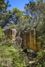 France, Bouches-du-Rhône (13), Aix en Provence, plateau de Bibemus, les carrières de Bibemus qui ont inspirées de nombreuses toiles de Cézanne