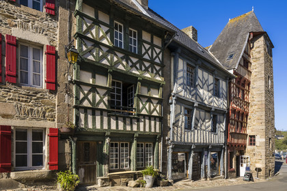France, Côtes-d'Armor, Tréguier, facade of a half-timbered house typical of Tregor county down in rue Ernest Renan