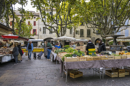 France, Gard, Uzès, the market on Place aux Herbes