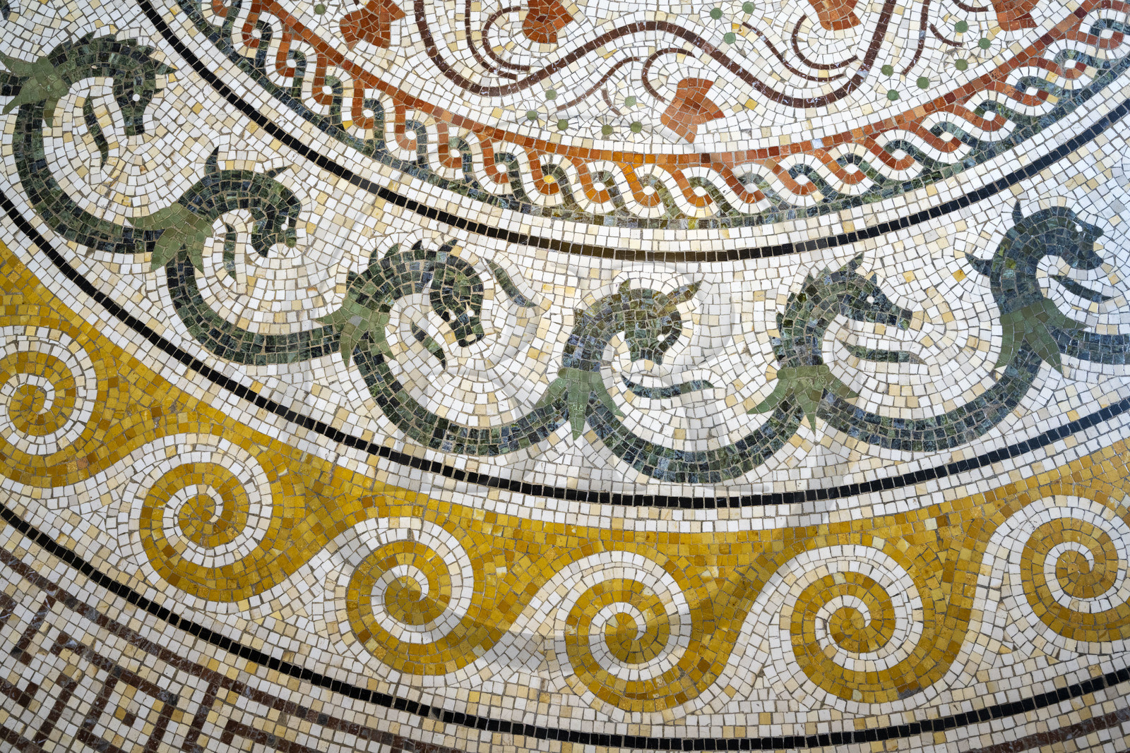 France, Alpes-Maritimes (06),  France, Alpes Maritimes (06), Beaulieu sur Mer, villa Kerylos de style neo-grec construite en 1908 par architecte Emmanuel Pontremoli, mosaiques aux motifs grecs antiques (détail)