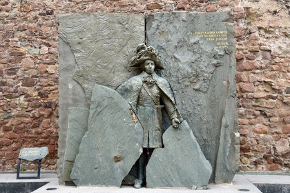 France, Var, Frejus, place Clemenceau, monument in tribute to the Father Sieyes, author of the founding text of the French Revolution