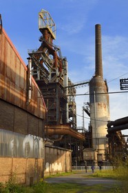 France, Moselle, Fensch Valley, Uckange steel mill, Blast furnace U4 park