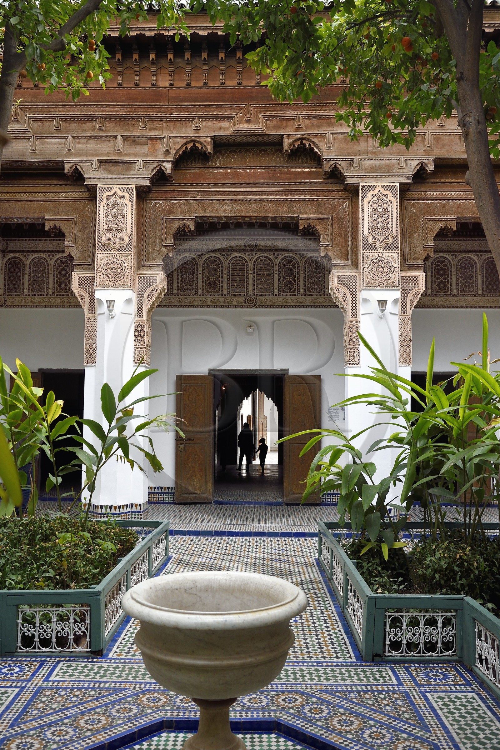 Maroc, Haut-Atlas, Marrakech, ville impériale, Médina classée Patrimoine Mondial de l'UNESCO, Palais de la Bahia