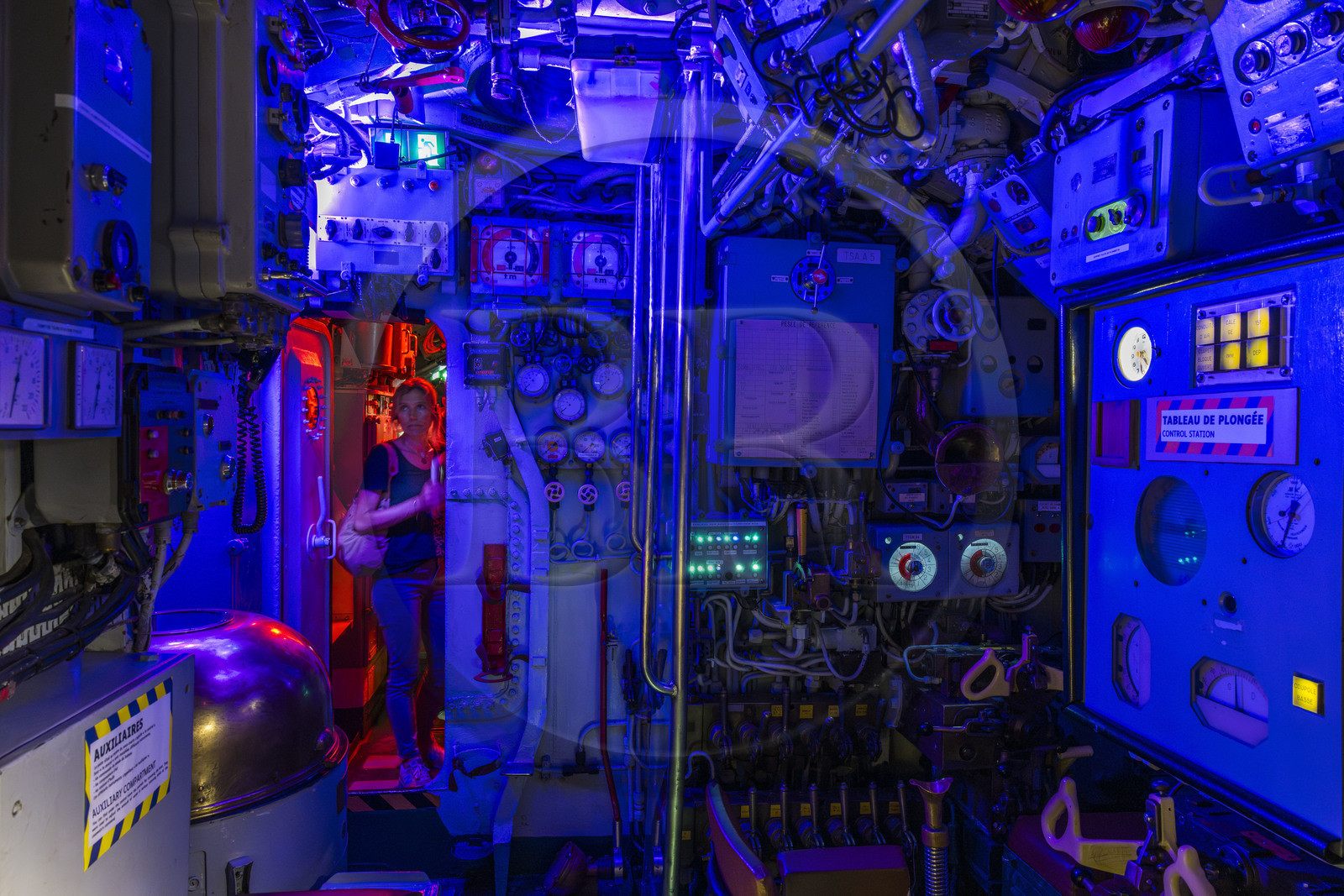 France, Morbihan, Lorient, Lorient La Base, former submarine base built by the Germans during the Second World War, submarine Flore S645 in service from 1964 to 1989 and its museum