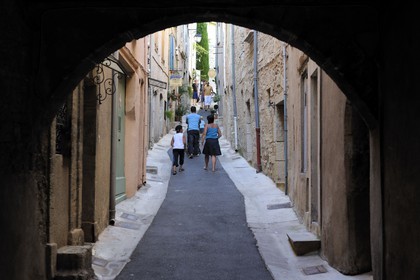France, Herault, Pezenas, old city, Litanies street in the former Jewish ghetto in the Middle Ages
