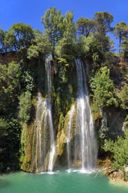 France, Var, Provence Verte, parc naturel regional du Verdon, Sillans waterfall, Bresque river