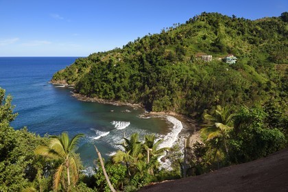 Caribbean, Dominica Island, Salybia, bay and hamlet of Akinson which marks the entrance to Kalinago Territory only Native American reserve in the Antilles archipelago