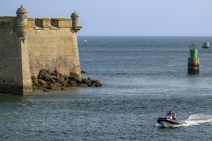 France, Morbihan (56), Port-Louis, la citadelle de Port-Louis remaniée par Vauban à l'entrée de la rade de Lorient, musée de la Compagnie des Indes