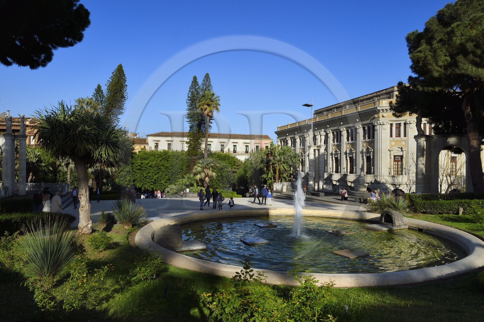 Italy, Sicily, Catania, Baroque city listed as UNESCO World Heritage, Bellini garden or Villa Bellini inaugurated in 1883