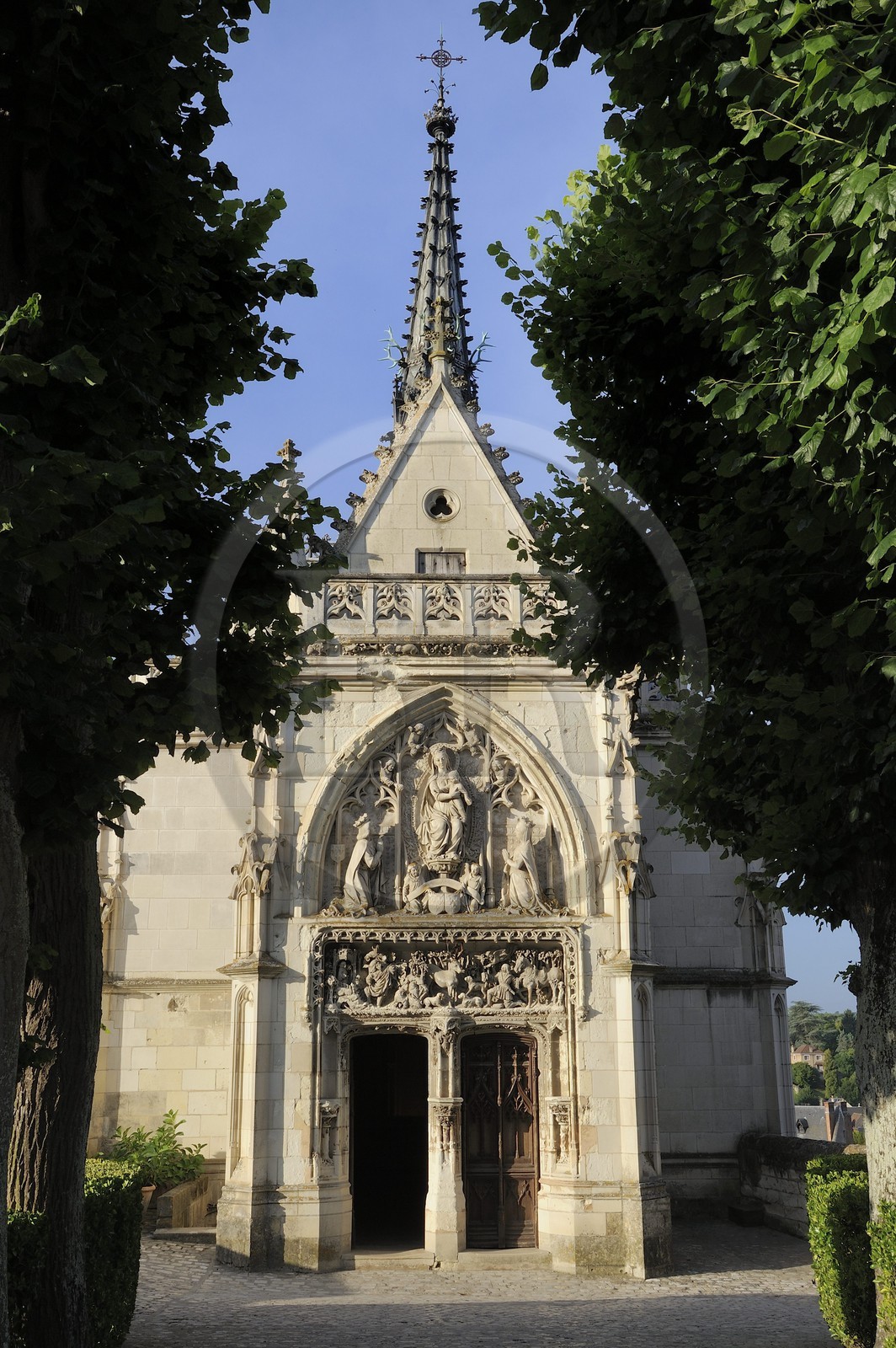 France, Indre et Loire (37), Vallée de la Loire classée Patrimoine mondial de l'UNESCO, château d'Amboise, la chapelle Saint-Hubert construite entre 1491 et 1496