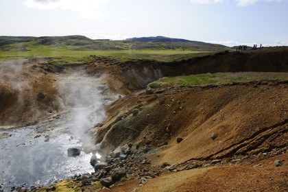 Iceland, Reykjavik region, Krisuvik Valley, solfatares and fumaroles of Seltun geothermical area