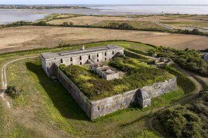 France, Charente Maritime, Port des Barques, Ile Madame, the fort built in 1703 (aerial view)