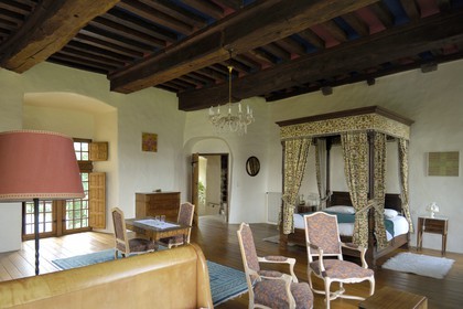 France, Manche, Saint-Lo, the chateau d'Agneaux (Lamb castle), a hotel room