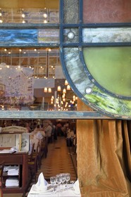 France, Meurthe-et-Moselle, Nancy, brasserie Excelsior (Brasserie Flo) built in 1910, Art Nouveau Ecole de Nancy style, the windows are from Jacques Gruber