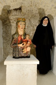 Croatia, Dalmatia, Dalmatian Coast, Sibenik, Convent of St. Lucia (samostan sv. Luce), Madonna and child Terracotta from the 12-13th century