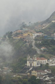 Brazil, Minas Gerais state, Ouro Preto, historical center listed as World Heritage by UNESCO, igreja de Santa Egenia dos Pretos church (Gold Route, Estrada Real)