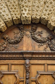 France, Bouches-du-Rhône (13), Aix en Provence, hotel Croze de Peyronetti, porte entourée de bossages vermiculés