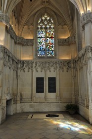 France, Indre et Loire (37), Vallée de la Loire classée Patrimoine mondial de l'UNESCO, château d'Amboise, la chapelle Saint-Hubert, tombe de Leonard De Vinci