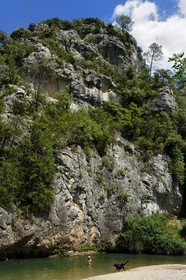 France, Var, Provence Verte, between the villages of Correns and Châteauvert, the gorges of the Vallon Sourn, the river Argens