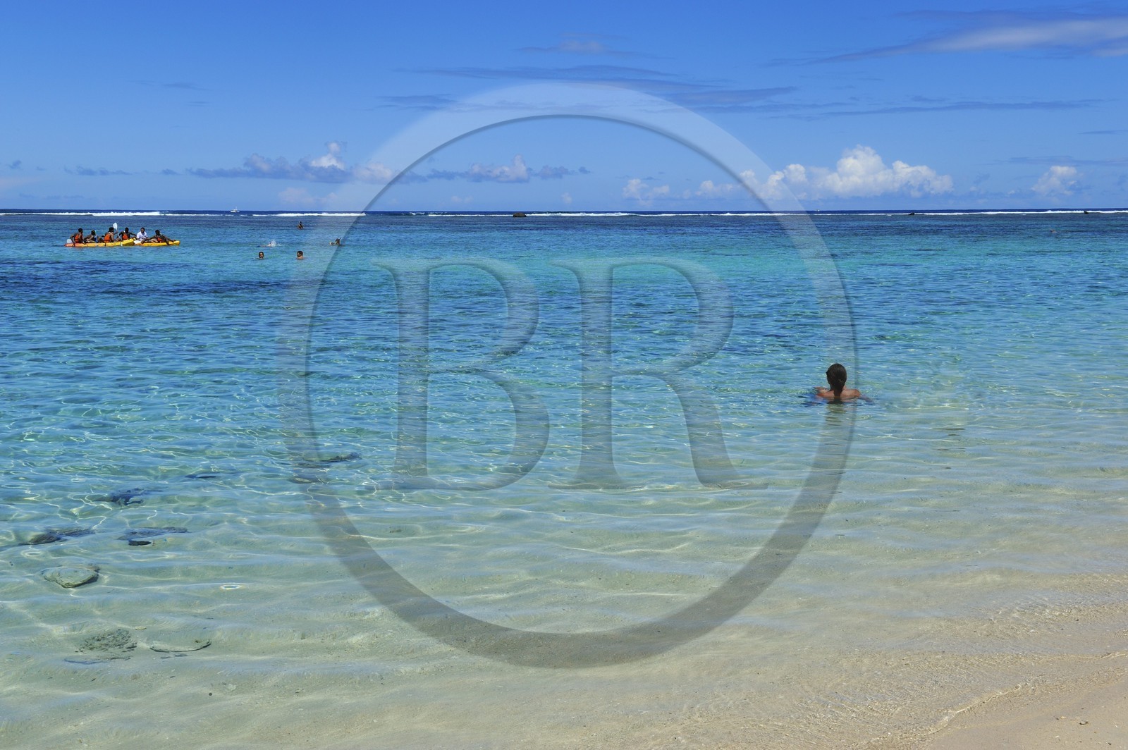 France, île de la Réunion, la Cote Ouest, plage du lagon de Saint-Gilles-Les-Bains à l'Ermitage-les-Bains