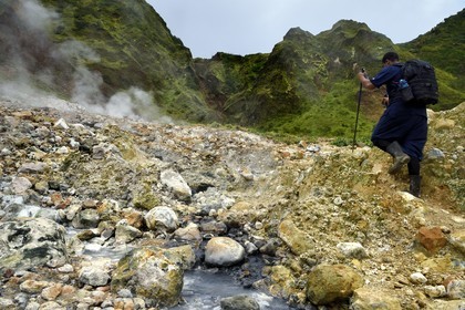 Caribbean, Dominica Island, Castle Bruce, Morne Trois Pitons National Park listed as World heritage by UNESCO, Valley of Desolation, hike on the trail to Boiling Lake