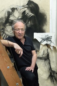 France, Ivry sur Seine, the artist Ernest Pignon-Ernest in his studio