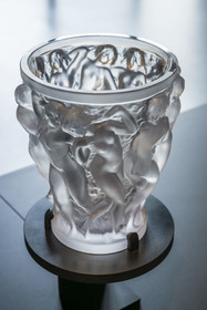 France, Bas-Rhin, Wingen-sur-Moder, Lalique museum, Bacchantes crystal vase, created in 1927