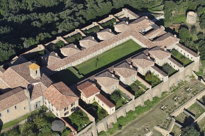 France, Var, Massif des Maures, Collobrieres, chartreuse de la Verne (aerial view)