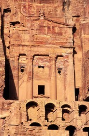 Jordan, Petra archaeological site, listed as World Heritage by UNESCO, tomb of funeral urns