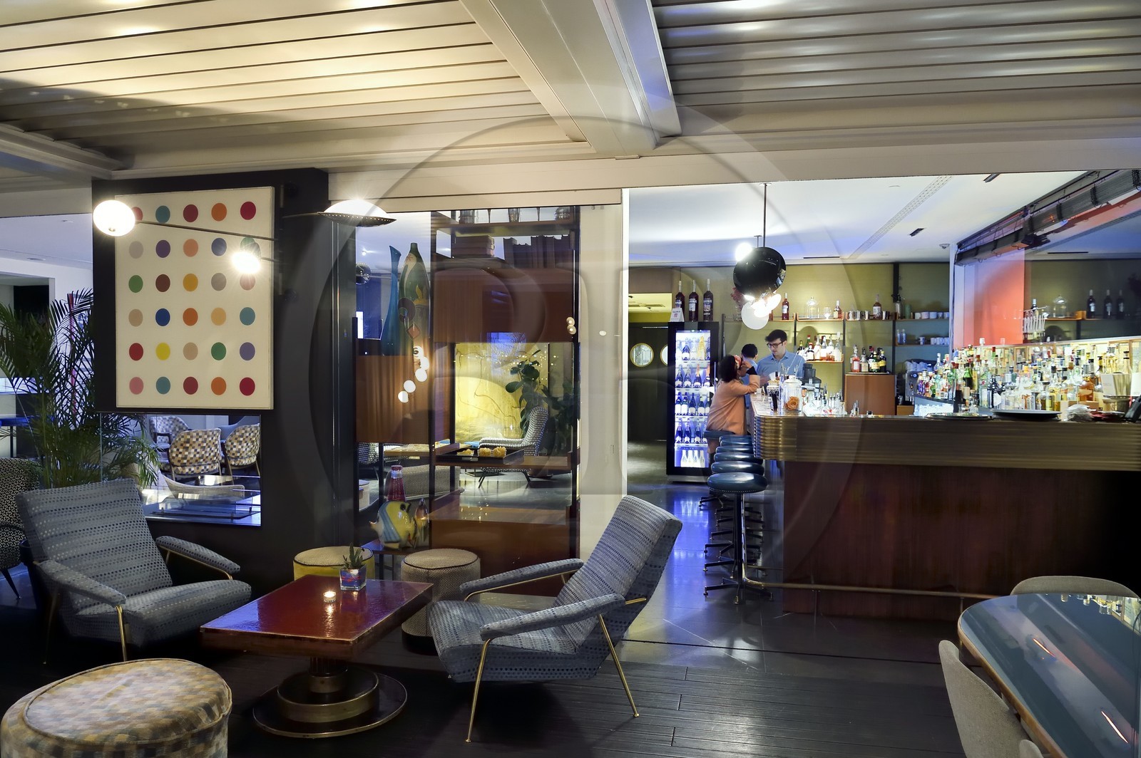 Italy, Lombardy, Milan, Fashion Quadrilateral (Quadrilatero della moda), the Terrazza 12 bar in Brian & Barry Building