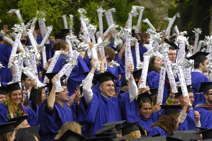 United States, New York, Manhattan, graduations de New York University (NYU) at Washington square