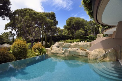 France, Alpes Maritimes, Saint Jean Cap Ferrat, Grand-Hotel du Cap Ferrat, a 5 star palace from Four Seasons Hotel, private infinity pool of the pool suite