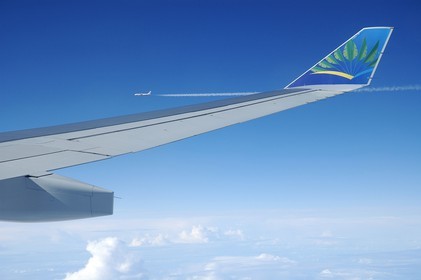 Caribbean Air Company, two planes flying side by side (aerial view)