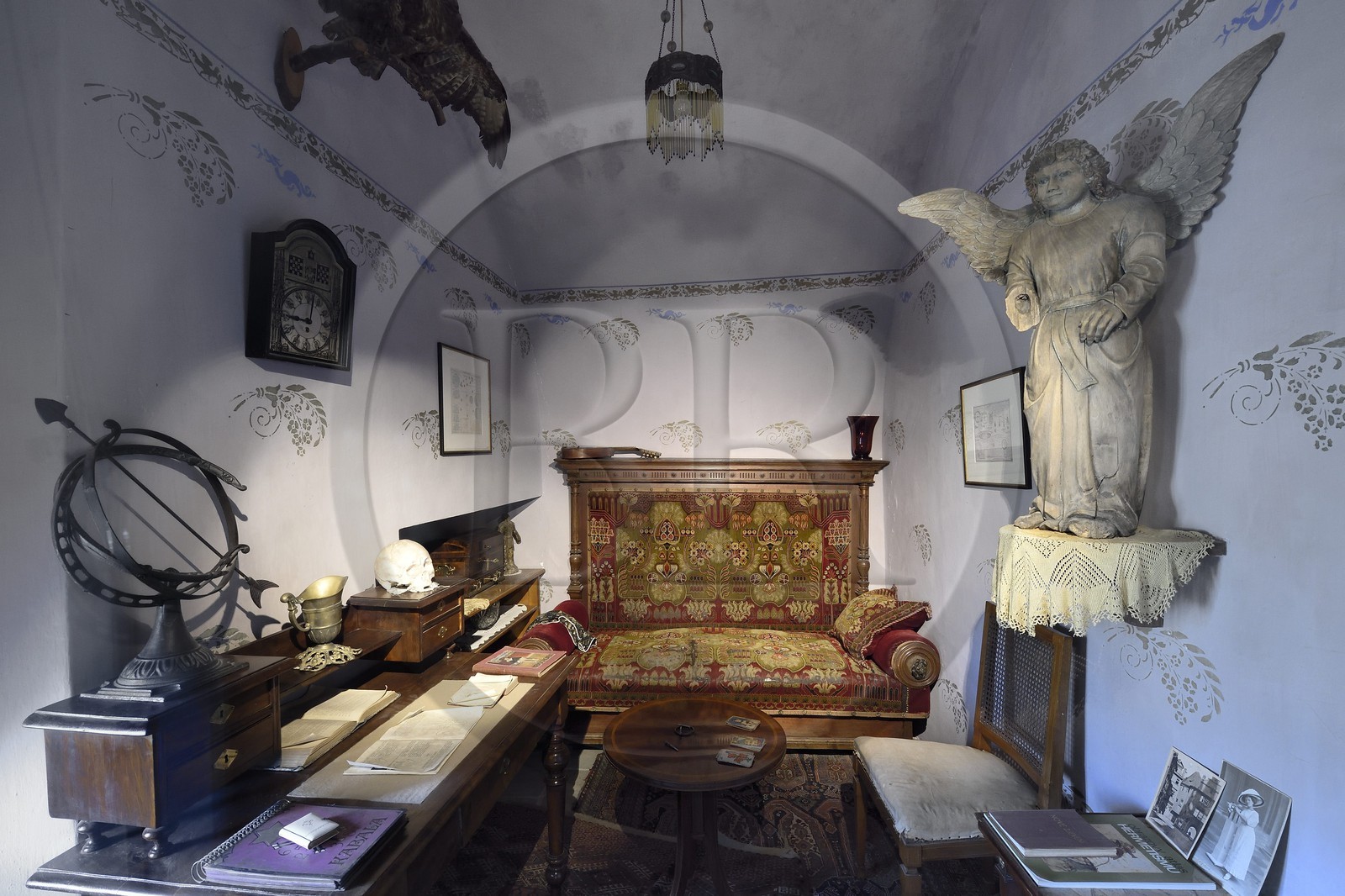 République Tchèque, Prague, Hradcany (quartier du château), la ruelle d'or, petite maison de la voyante et diseuse de bonne aventure Matylda Prusova (1ère moitié du 20ème siècle)