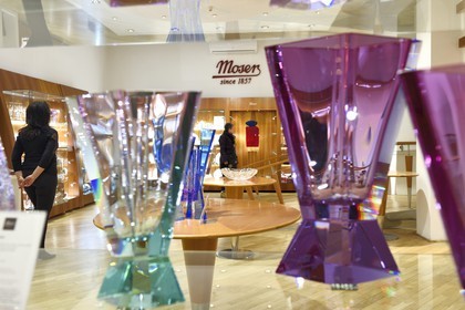 Czech Republic, Prague, Nove Mesto, the Moser glassworks, Bohemian crystal vase