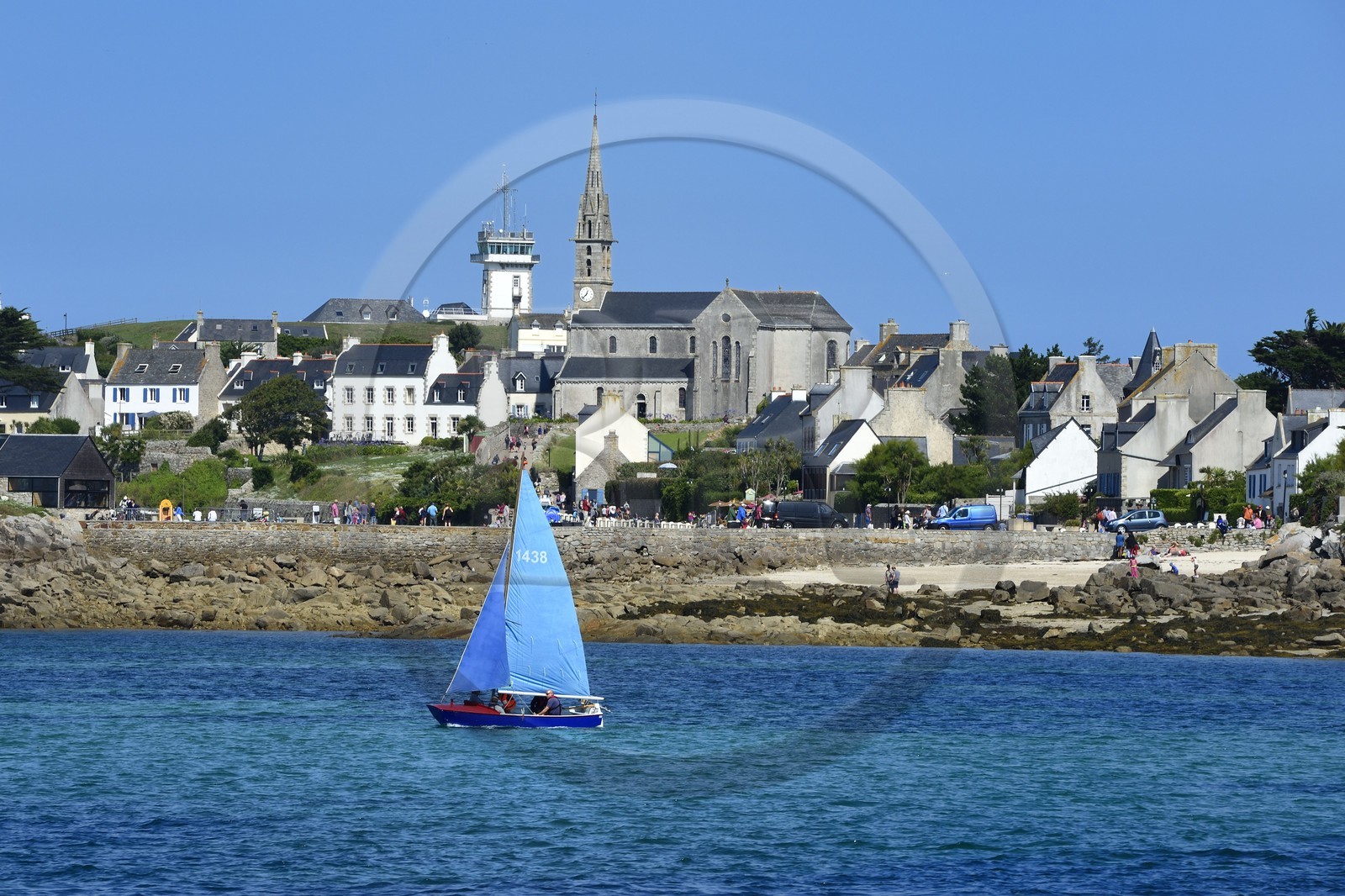 France, Finistère (29), Ile-de-Batz, Porz Kernok, église Notre Dame du Bon Secours