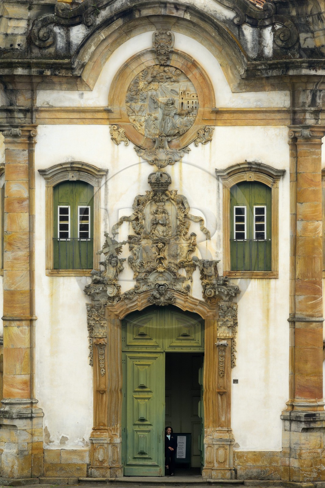 Brésil, Etat du Minas Gerais, ville de Ouro Preto, centre historique classé Patrimoine Mondial de l 'UNESCO, igreja de Sao Francisco de Assis, église Saint-François d'Assise (Route de l'or, Estrada Real)