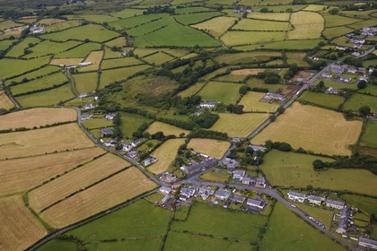 United Kingdom, England, Wales, Isle of Anglesey, the hamlet of Llandbedrgoch around Benllech on the north coast (aerial view)