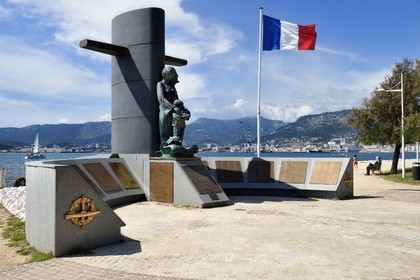 France, Var, Toulon, national monument in memory of submariners in the garden of the Royal Tower