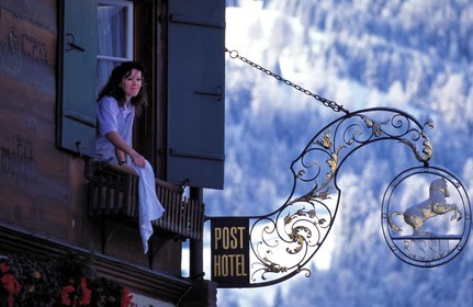Switzerland, region of Bern (Bernese Oberland), Saanenland, Gstaad, former coaching Inn and Post hotel