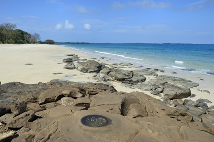 Panama, Pearl Islands, Isla Viveros, white sand beach
